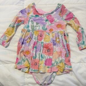 Little Sleepies Meadow Watercolor Dress w. Bodysuit